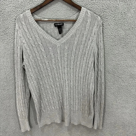 lane bryant‎ womens sweater 14/16W gray cable knit long sleeve casual layers Y2K - Picture 1 of 6